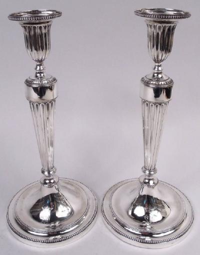 English Georgian Neoclassical Candlesticks with Museum Provenance