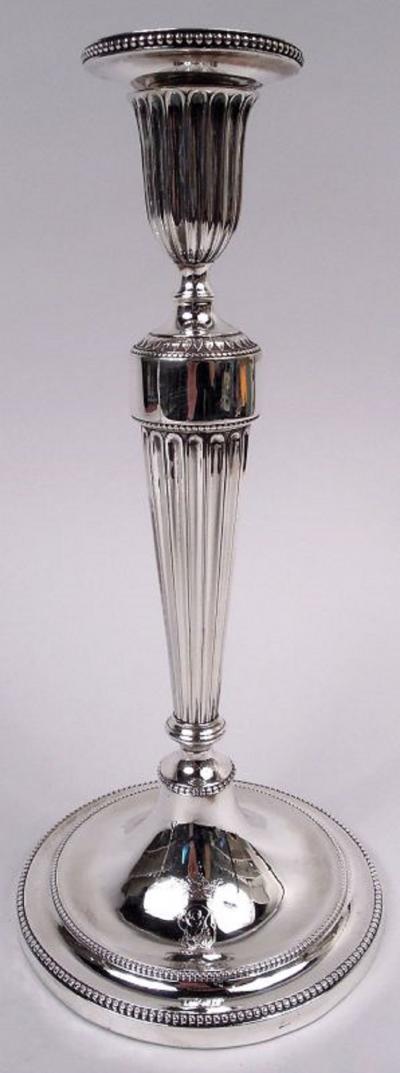 English Georgian Neoclassical Candlesticks with Museum Provenance