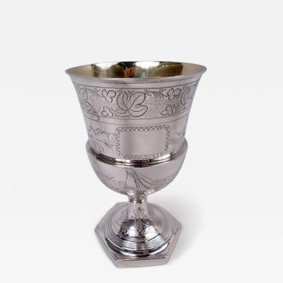 English Georgian Neoclassical Goblet with Nautical Scenes 1810