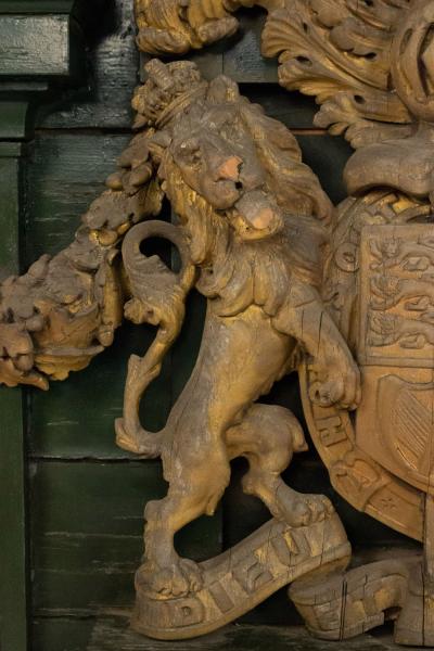 English Georgian Painted Unicorn and Lion Coat of Arms