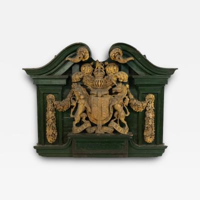 English Georgian Painted Unicorn and Lion Coat of Arms