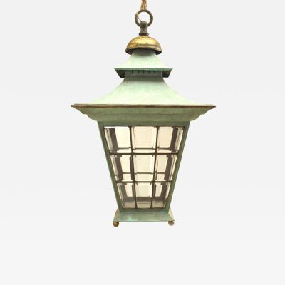 English Georgian Patinated Copper Outdoor Lantern