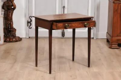 English Georgian Period 18th Century Fruitwood Side Table with Single Drawer