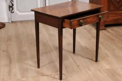 English Georgian Period 18th Century Fruitwood Side Table with Single Drawer