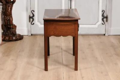 English Georgian Period 18th Century Oak Lowboy Side Table with Carved Apron