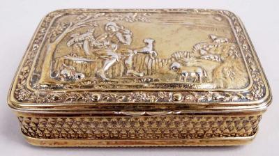 English Georgian Regency Sheep Shepherd Snuffbox 1812