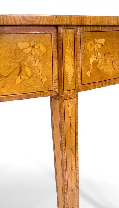 English Georgian Satinwood Demilune Console Table