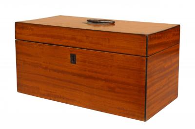 English Georgian Satinwood Tea Box