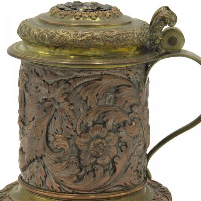 English Georgian Silver Plate Gilt Tankard