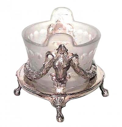 English Georgian Silver Plate Rams Head Centerpiece