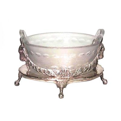 English Georgian Silver Plate Rams Head Centerpiece