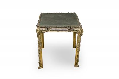 English Georgian Silver Plate and Bronze Coffee Low Table