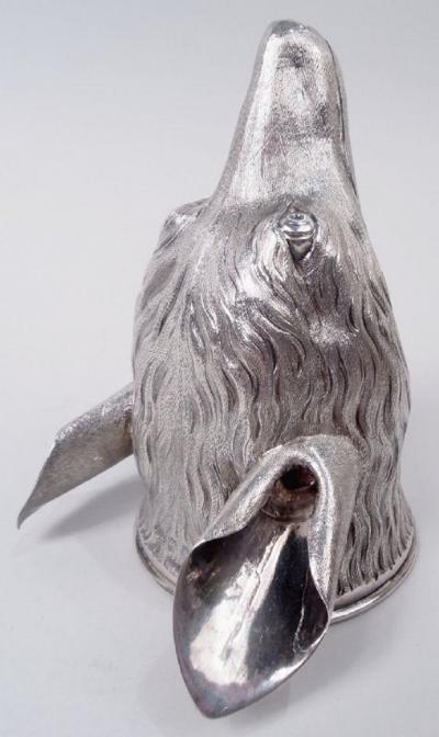English Georgian Sterling Silver Fox Stirrup Cup with Armorial 1782