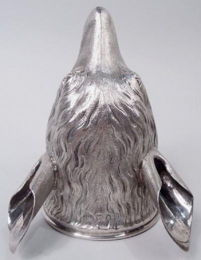 English Georgian Sterling Silver Fox Stirrup Cup with Armorial 1782