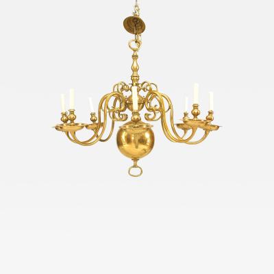 English Georgian Style Brass Chandelier