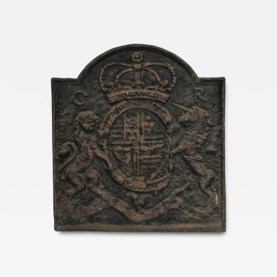 English Georgian Style Cast Iron Coat of Arms Wall Plaque
