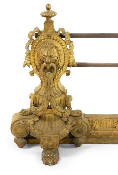 English Georgian Style Gilt Bronze Fire Fender