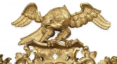 English Georgian Style Gilt Carved Eagle Wall Mirror