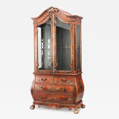 English Georgian Style Lacquered Chinoiserie Cabinet