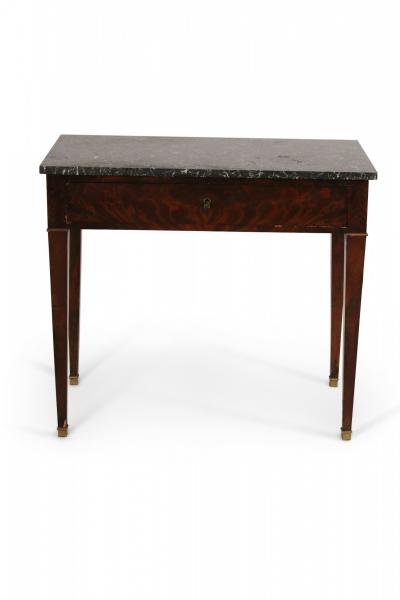 English Georgian Style Mahogany And Black Marble Console Table