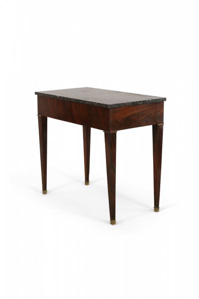 English Georgian Style Mahogany And Black Marble Console Table