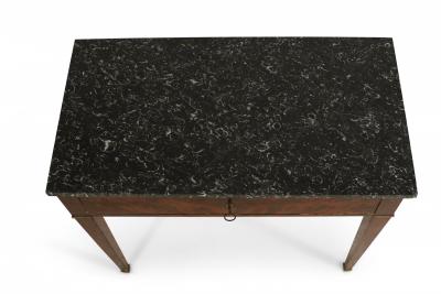 English Georgian Style Mahogany And Black Marble Console Table