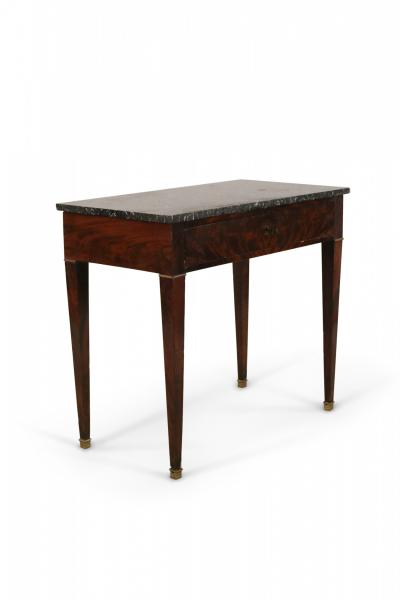English Georgian Style Mahogany And Black Marble Console Table