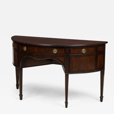 English Georgian Style Mahogany Demilune Credenza