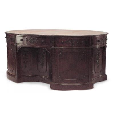 English Georgian Style Mahogany Partners Desk