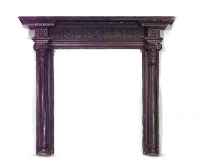 English Georgian Style Oak Carved Mantel