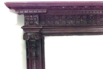 English Georgian Style Oak Carved Mantel
