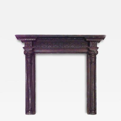 English Georgian Style Oak Carved Mantel