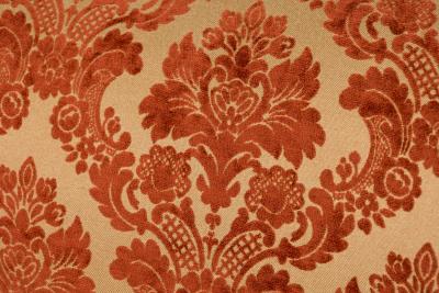 English Georgian Style Red and Gold Damask Loveseat