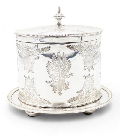 English Georgian Style Silver Plate Tea Caddy
