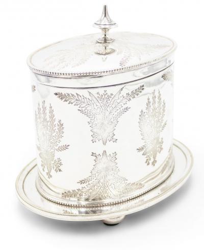 English Georgian Style Silver Plate Tea Caddy