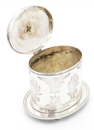 English Georgian Style Silver Plate Tea Caddy