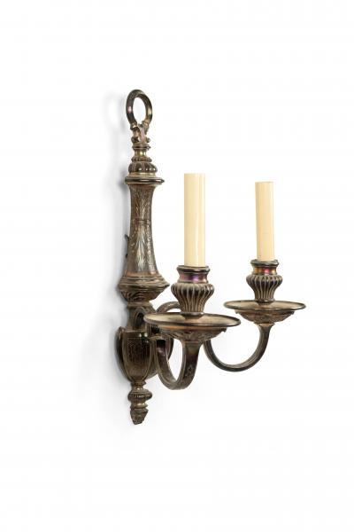 English Georgian Style Silver Plate Wall Sconce