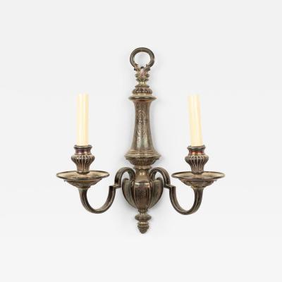 English Georgian Style Silver Plate Wall Sconce