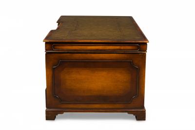 English Georgian Style Wooden Kneehole Partners Desk