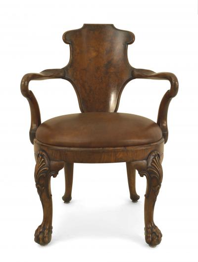 English Georgian Walnut Arm Chair