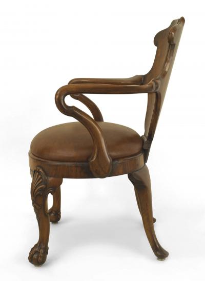 English Georgian Walnut Arm Chair