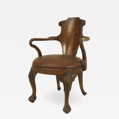 English Georgian Walnut Arm Chair