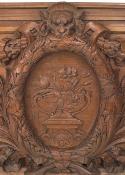 English Georgian Walnut Wreath Wall Plaques
