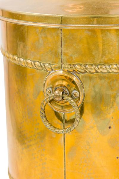 English Georgian style Brass Round Bucket With Lid