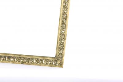 English Gilt Brass Framed Beveled Vanity Mirror