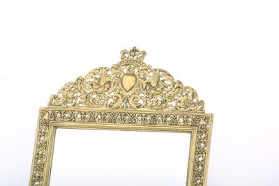 English Gilt Brass Framed Beveled Vanity Mirror