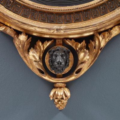 English Gilt Convex Girandole Mirror Circa 1805 1810