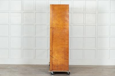 English Glazed Oak Haberdashery Cabinet