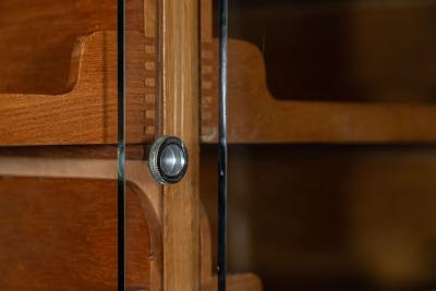 English Glazed Oak Haberdashery Cabinet