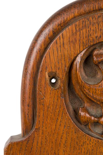 English Gothic Bronze Faucet Oak Wall Plaque